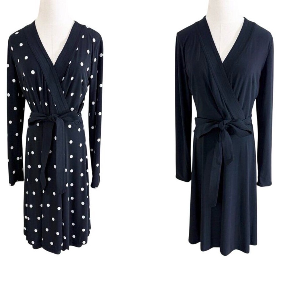 White House Black Market Black and White Polka Dot Dress. Reversible. Sz 6. NWOT